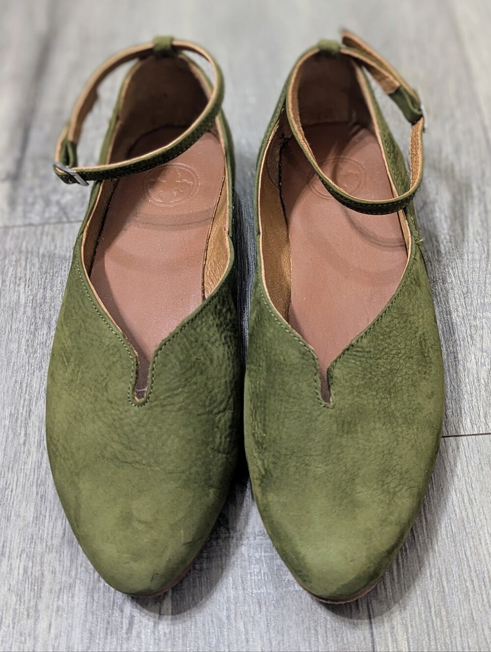 Charleston Shoe Co. Suede Ankle-Strap Flats